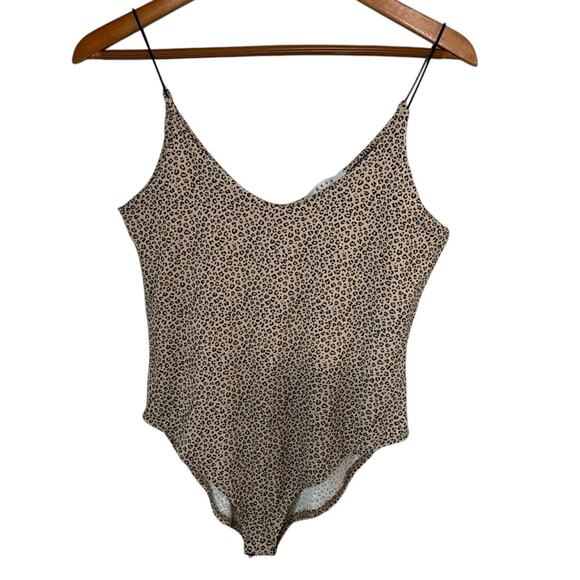 GAZE Leopard Animal Print Bodysuit Size M Festival Y2K - Picture 1 of 5